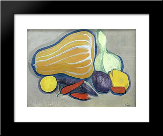 Pumpkin And Pepper 20x24 Black Modern Wood Framed Art Print Poster by Saryan, Martiros