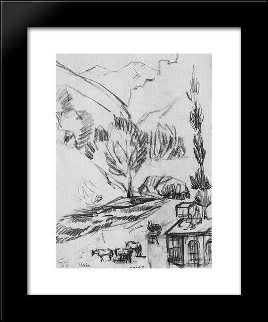 Ravine 20x24 Black Modern Wood Framed Art Print Poster by Saryan, Martiros