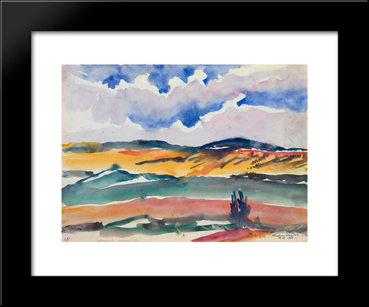 Scene From The Train Window 20x24 Black Modern Wood Framed Art Print Poster by Saryan, Martiros