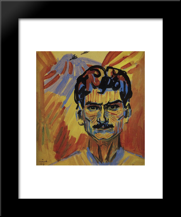 Self - Portrait 20x24 Black Modern Wood Framed Art Print Poster by Saryan, Martiros