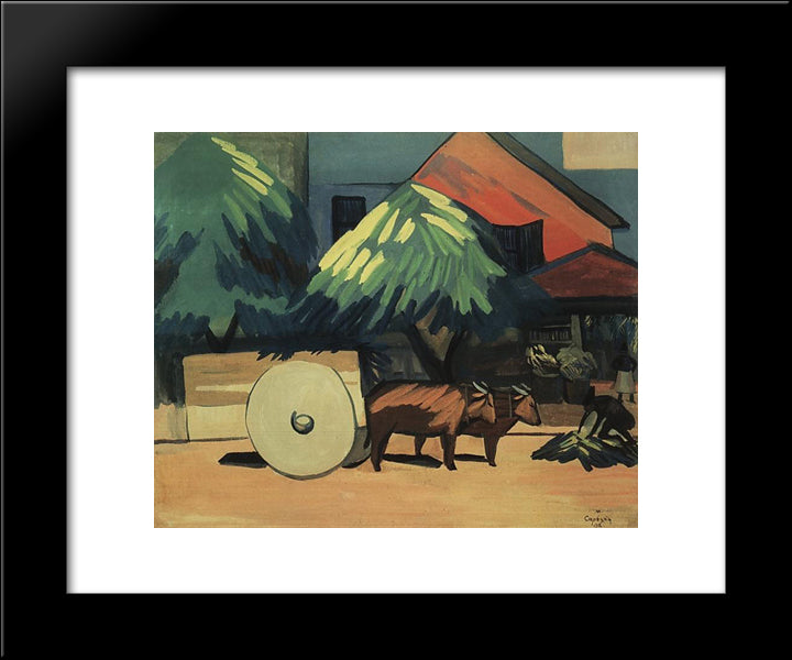 Seller Of Greens 20x24 Black Modern Wood Framed Art Print Poster by Saryan, Martiros