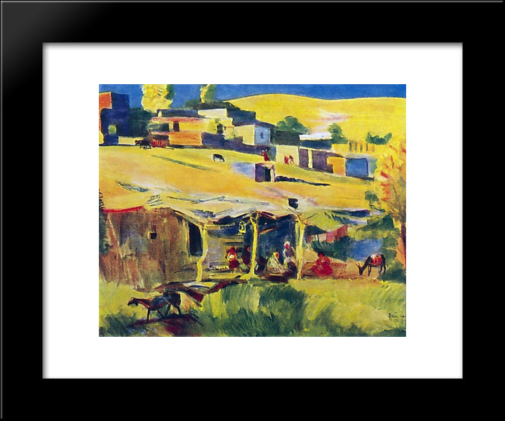 Settlement 20x24 Black Modern Wood Framed Art Print Poster by Saryan, Martiros