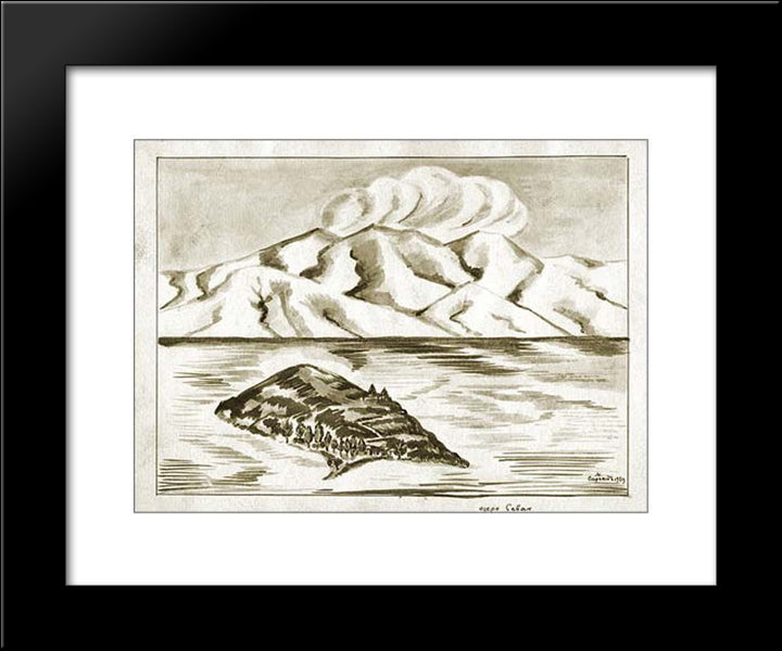 Sevan Lake 20x24 Black Modern Wood Framed Art Print Poster by Saryan, Martiros