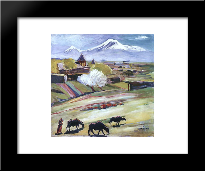 Spring Day 20x24 Black Modern Wood Framed Art Print Poster by Saryan, Martiros