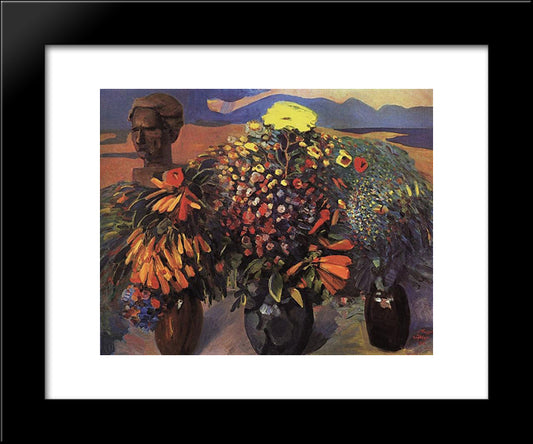 Still Life With Bust 20x24 Black Modern Wood Framed Art Print Poster by Saryan, Martiros