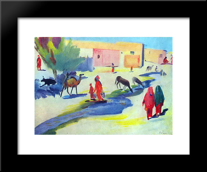 Street And The Ditch In Ashgabat 20x24 Black Modern Wood Framed Art Print Poster by Saryan, Martiros