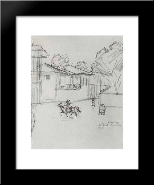 Street In Barfrush 20x24 Black Modern Wood Framed Art Print Poster by Saryan, Martiros