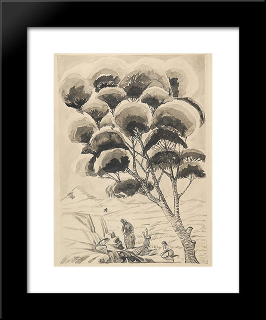 The Death Of Kikos 20x24 Black Modern Wood Framed Art Print Poster by Saryan, Martiros