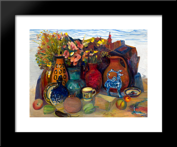 The Gifts Of Spring 20x24 Black Modern Wood Framed Art Print Poster by Saryan, Martiros