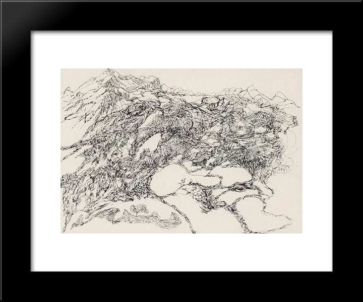 The Last Draft Of The Artist 20x24 Black Modern Wood Framed Art Print Poster by Saryan, Martiros
