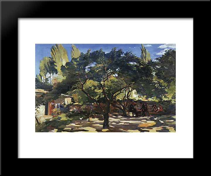 Under The Apricot Tree 20x24 Black Modern Wood Framed Art Print Poster by Saryan, Martiros