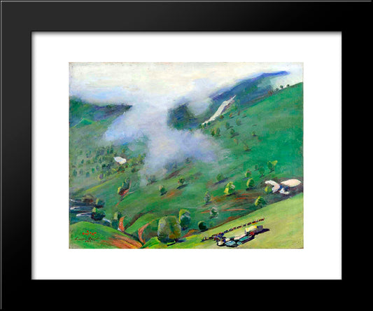 View Of The Gorge From The Pushkin Pass 20x24 Black Modern Wood Framed Art Print Poster by Saryan, Martiros