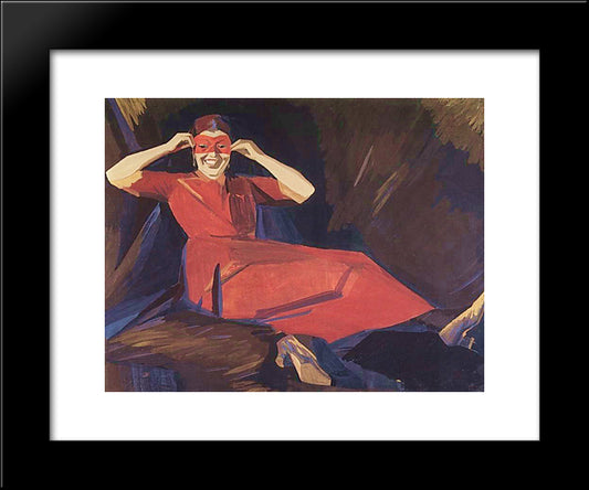 Woman With Mask (S. I. Dymshits) 20x24 Black Modern Wood Framed Art Print Poster by Saryan, Martiros
