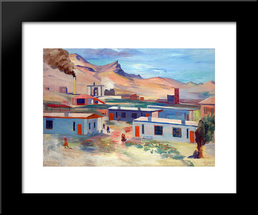 Worker'S Settlement And Concrete Plant, Davalu, Ararat Region 20x24 Black Modern Wood Framed Art Print Poster by Saryan, Martiros
