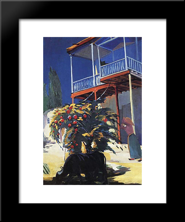 Yard Of The Artist'S House 20x24 Black Modern Wood Framed Art Print Poster by Saryan, Martiros