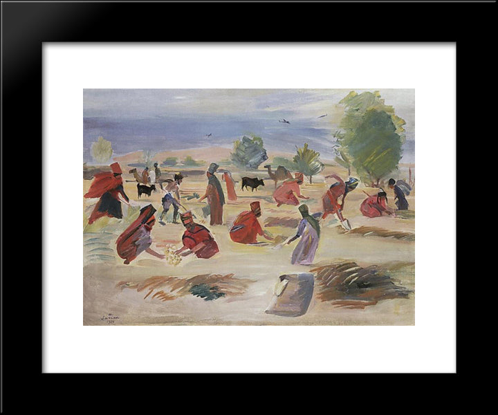 Yield Of Potatoes 20x24 Black Modern Wood Framed Art Print Poster by Saryan, Martiros