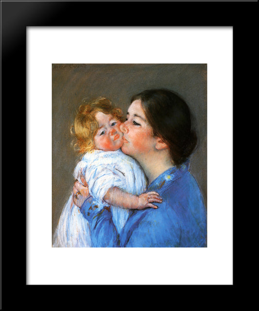 A Kiss For Baby Anne 20x24 Black Modern Wood Framed Art Print Poster by Cassatt, Mary