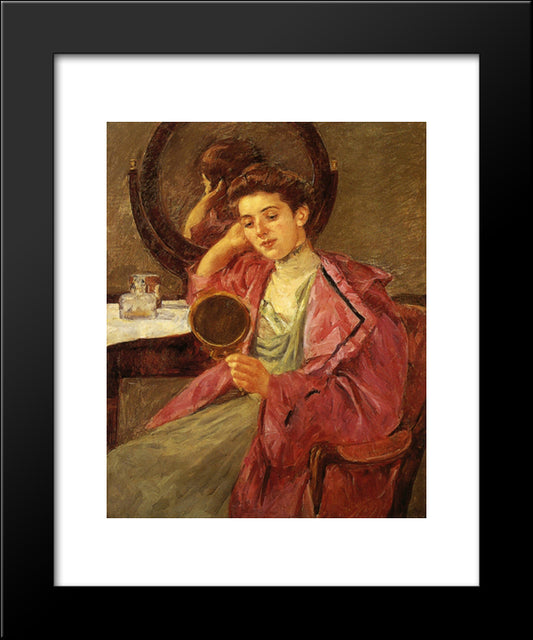 Antoinette At Her Dresser 20x24 Black Modern Wood Framed Art Print Poster by Cassatt, Mary