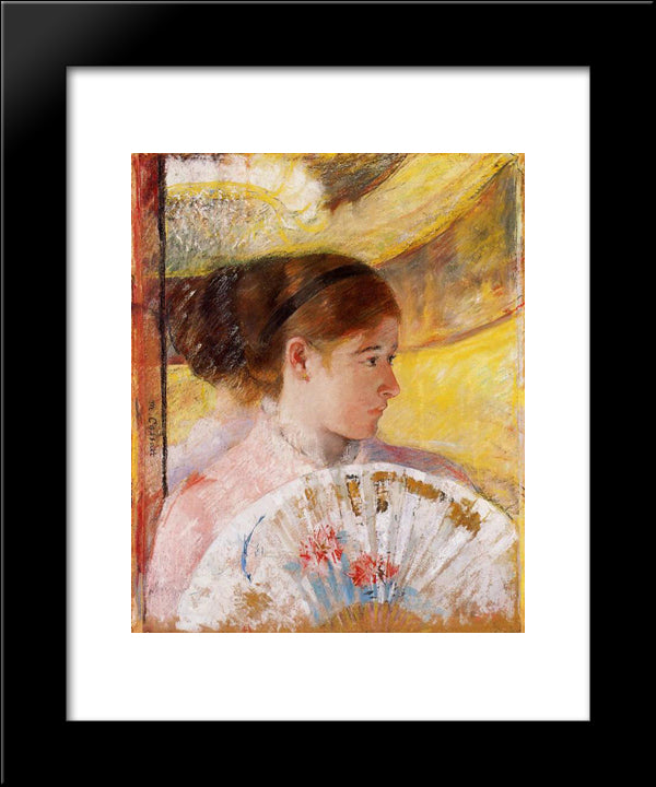 At The Theater 20x24 Black Modern Wood Framed Art Print Poster by Cassatt, Mary