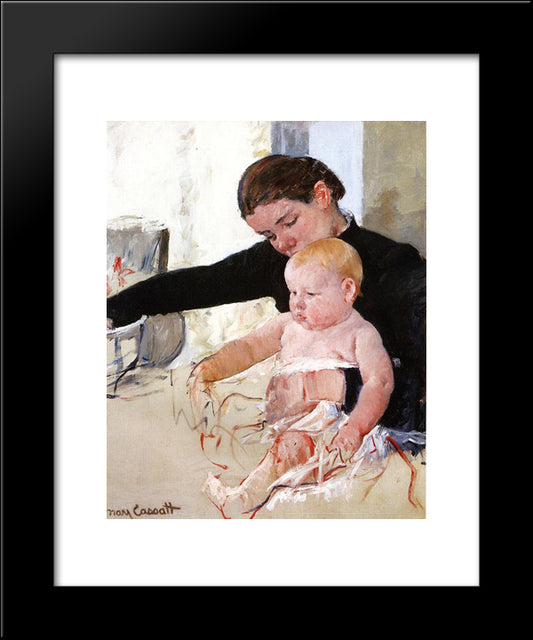 Bathing The Young Heir 20x24 Black Modern Wood Framed Art Print Poster by Cassatt, Mary
