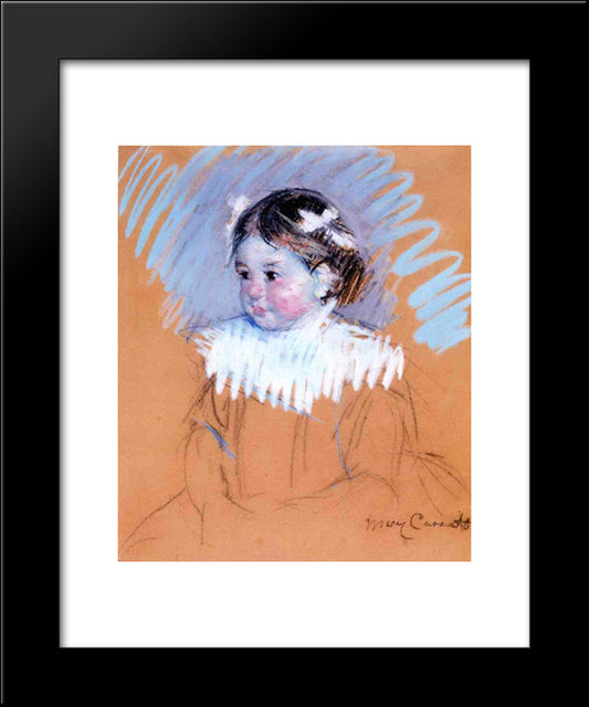 Bust Of Ellen With Bows In Her Hair 20x24 Black Modern Wood Framed Art Print Poster by Cassatt, Mary