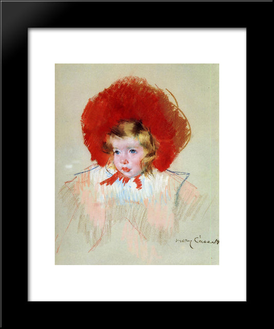 Child With Red Hat 20x24 Black Modern Wood Framed Art Print Poster by Cassatt, Mary