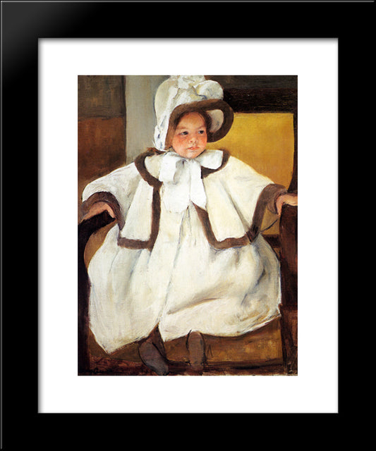 Ellen Mary Cassatt In A White Coat 20x24 Black Modern Wood Framed Art Print Poster by Cassatt, Mary