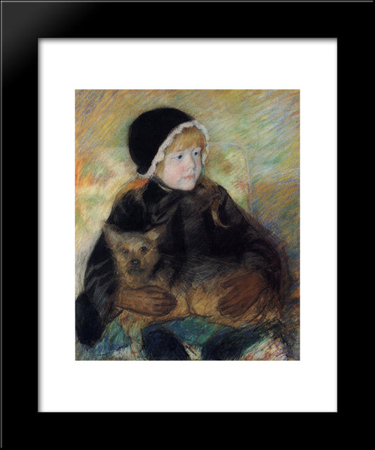 Elsie Cassatt Holding A Big Dog 20x24 Black Modern Wood Framed Art Print Poster by Cassatt, Mary