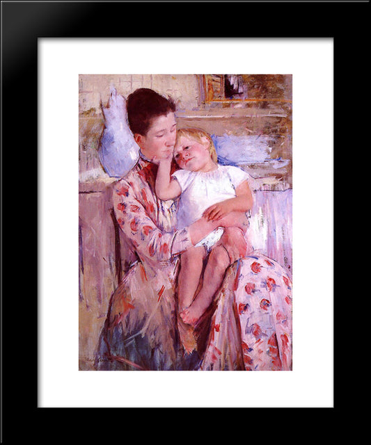 Emmie And Her Child 20x24 Black Modern Wood Framed Art Print Poster by Cassatt, Mary