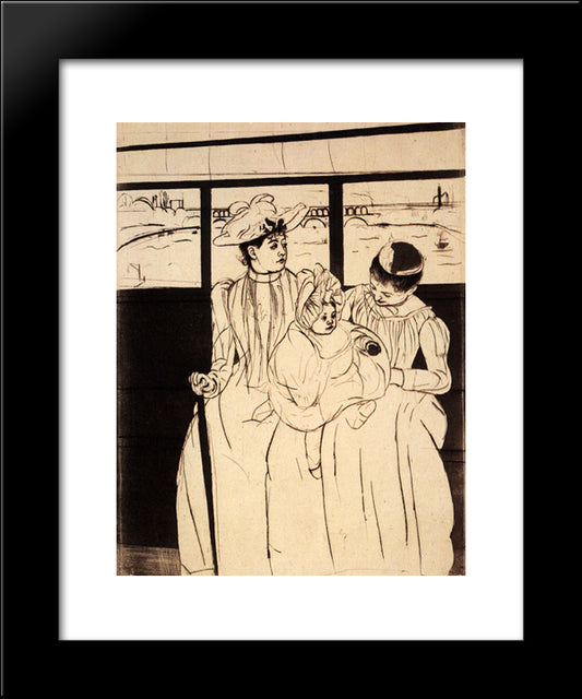 In The Omnibus 20x24 Black Modern Wood Framed Art Print Poster by Cassatt, Mary