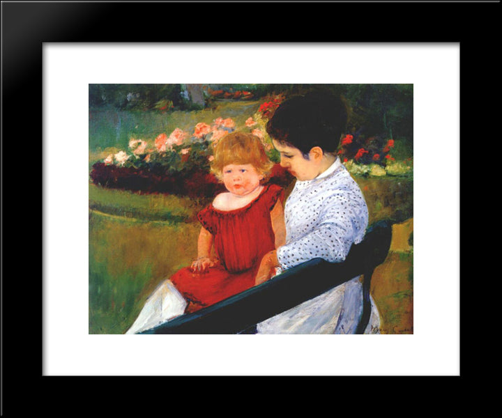 In The Park 20x24 Black Modern Wood Framed Art Print Poster by Cassatt, Mary