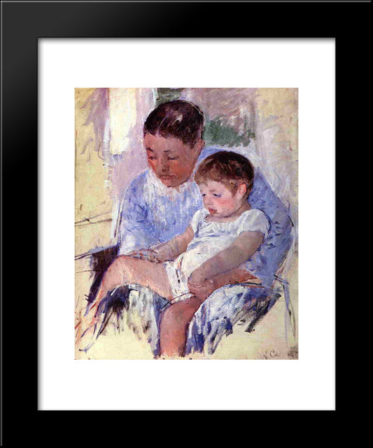 Jenny And Her Sleepy Child 20x24 Black Modern Wood Framed Art Print Poster by Cassatt, Mary