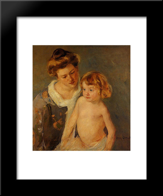Jules Standing By His Mother 20x24 Black Modern Wood Framed Art Print Poster by Cassatt, Mary