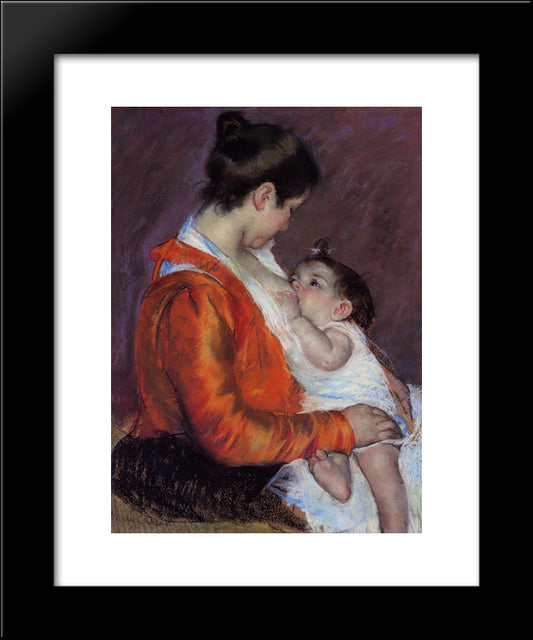 Louise Nursing Her Child 20x24 Black Modern Wood Framed Art Print Poster by Cassatt, Mary