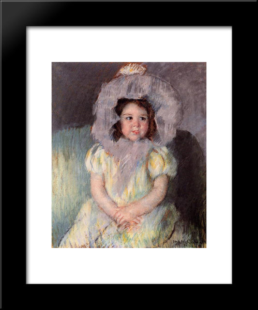 Margot In White 20x24 Black Modern Wood Framed Art Print Poster by Cassatt, Mary