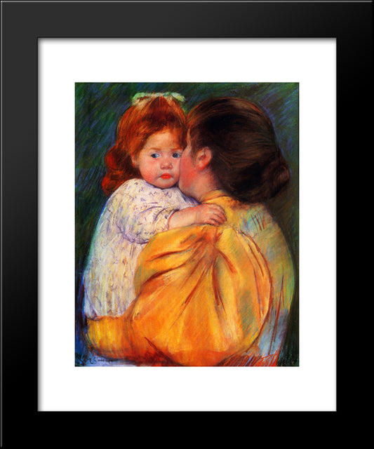 Maternal Kiss 20x24 Black Modern Wood Framed Art Print Poster by Cassatt, Mary