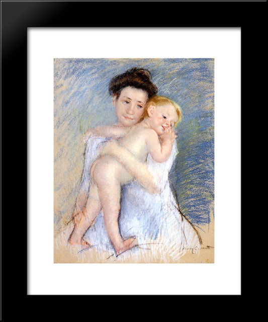 Maternal Tenderness 20x24 Black Modern Wood Framed Art Print Poster by Cassatt, Mary