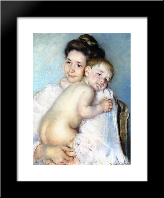 Mother Berthe Holding Her Baby 20x24 Black Modern Wood Framed Art Print Poster by Cassatt, Mary
