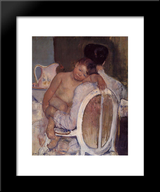 Mother Holding A Child In Her Arms 20x24 Black Modern Wood Framed Art Print Poster by Cassatt, Mary