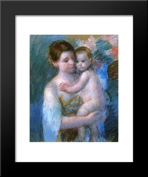 Mother Holding Her Baby 20x24 Black Modern Wood Framed Art Print Poster by Cassatt, Mary