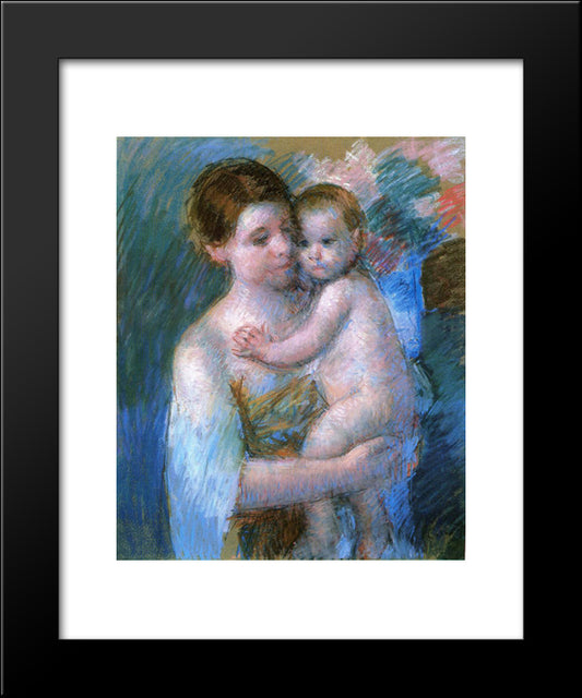 Mother Holding Her Baby 20x24 Black Modern Wood Framed Art Print Poster by Cassatt, Mary