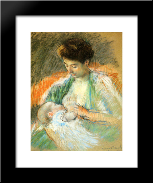 Mother Rose Nursing Her Child 20x24 Black Modern Wood Framed Art Print Poster by Cassatt, Mary