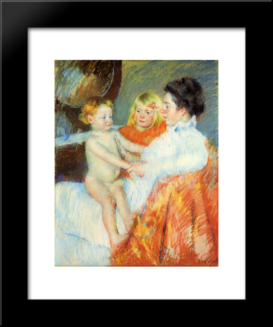 Mother Sara And The Baby 20x24 Black Modern Wood Framed Art Print Poster by Cassatt, Mary