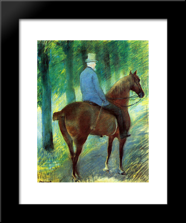 Mr. Robert S. Cassatt On Horseback 20x24 Black Modern Wood Framed Art Print Poster by Cassatt, Mary