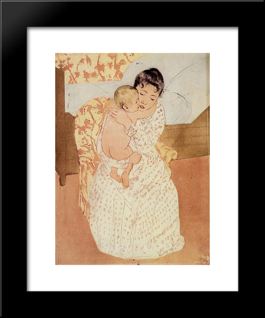 Nude Child 20x24 Black Modern Wood Framed Art Print Poster by Cassatt, Mary