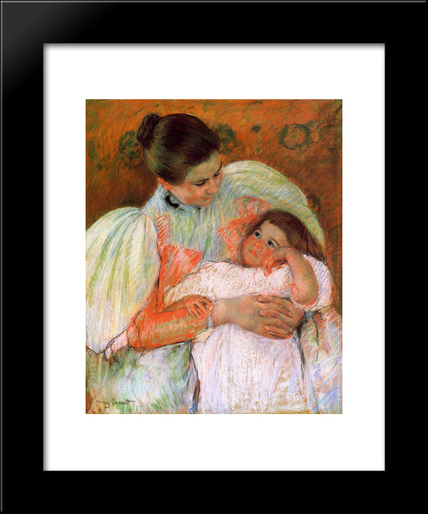 Nurse And Child 20x24 Black Modern Wood Framed Art Print Poster by Cassatt, Mary