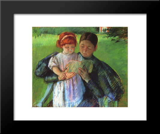 Nurse Reading To A Little Girl 20x24 Black Modern Wood Framed Art Print Poster by Cassatt, Mary