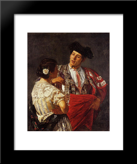 Offering The Panel To The Bullfighter 20x24 Black Modern Wood Framed Art Print Poster by Cassatt, Mary