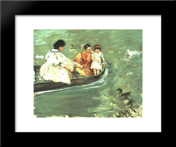 On The Water 20x24 Black Modern Wood Framed Art Print Poster by Cassatt, Mary