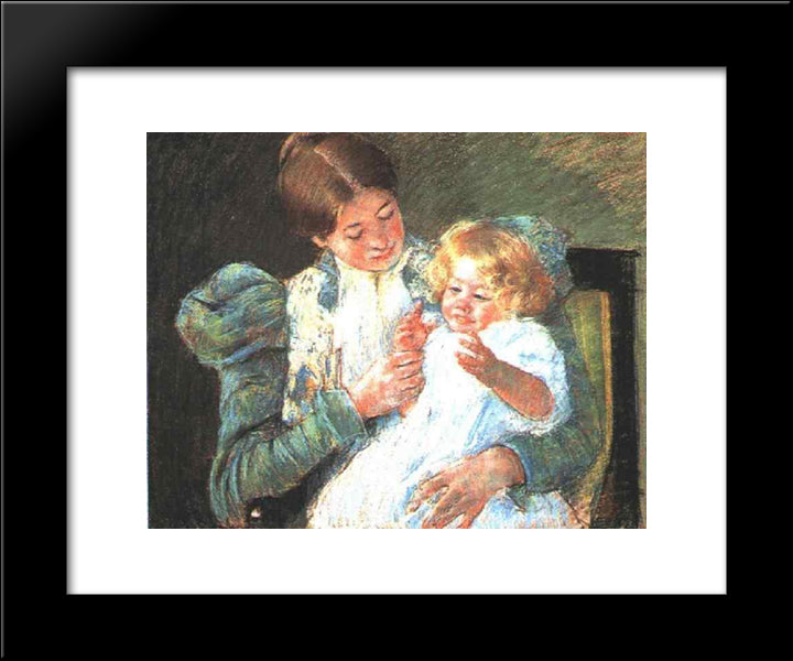 Pattycake 20x24 Black Modern Wood Framed Art Print Poster by Cassatt, Mary